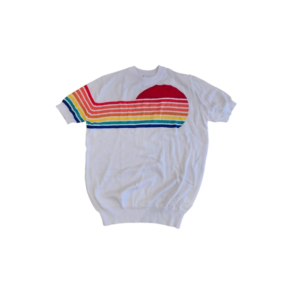 NWT - Retro Vintage Colorful Stripe Women's Crew Neck Sweater - Medium